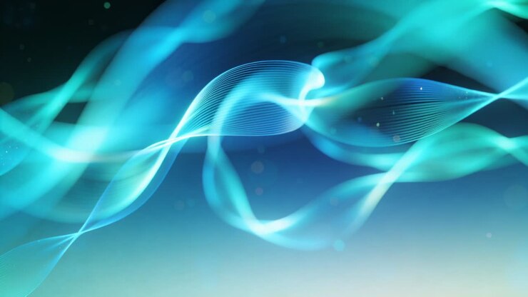 Starting sequence revealing ribbed ribbons forming woven pattern across gradient with specks