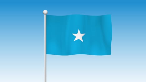 blue flag with white star waving