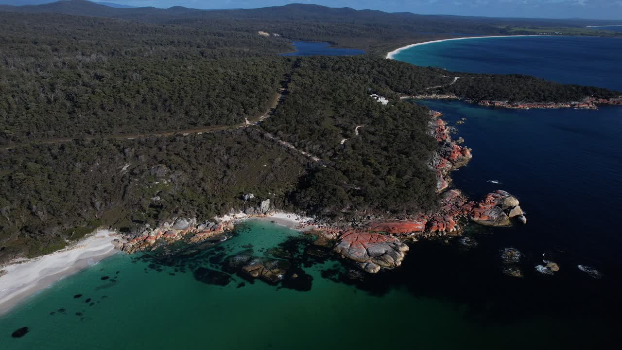Idyllic Landscape Of Cosy Corner North In Tasmania, Australia - Drone Shot