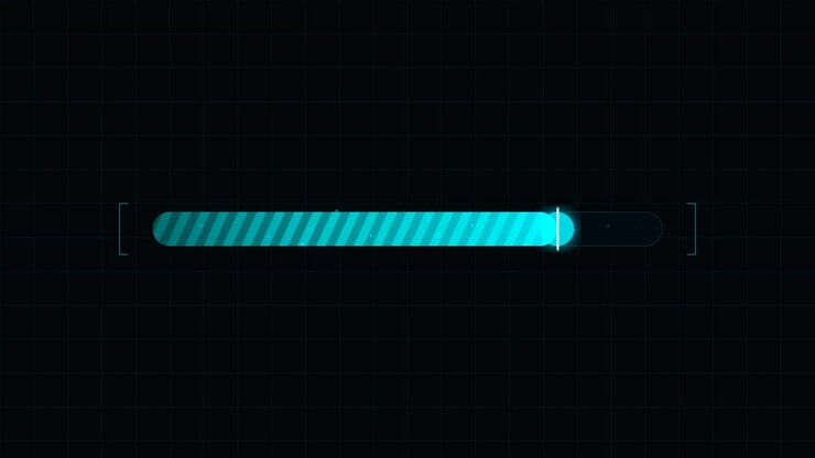 Digital Loading Progress Bar Animation on Dark Grid Background