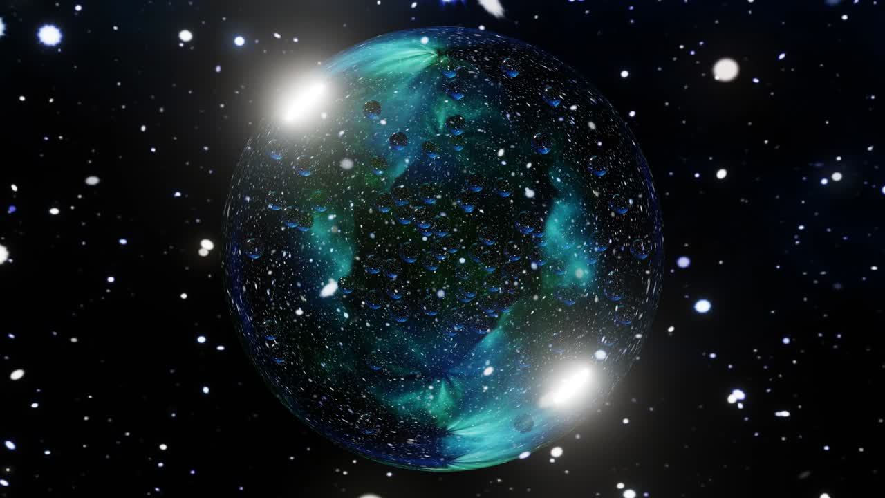 animación artística de la bola de burbujas de vidrio de cristal