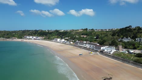 Panning-drone-aerial-beach-St-Brelades-channel-islands