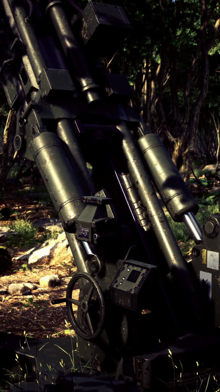 Artillery dusk shadow bright twilight highlights distant artillery outline