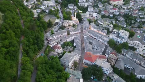 aerial view of gjirokastra, albania