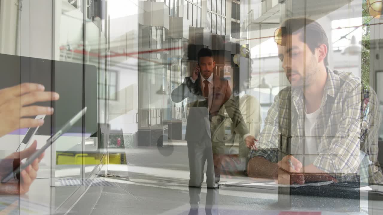 Animación de diversas personas de negocios trabajando en una oficina