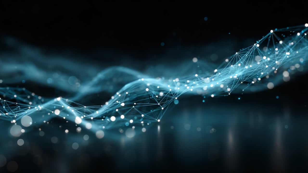 A Captivating Journey Through Digital Waves: Exploring the Ethereal Beauty of Abstract Connectivity in a Vividly Crafted Data Landscape