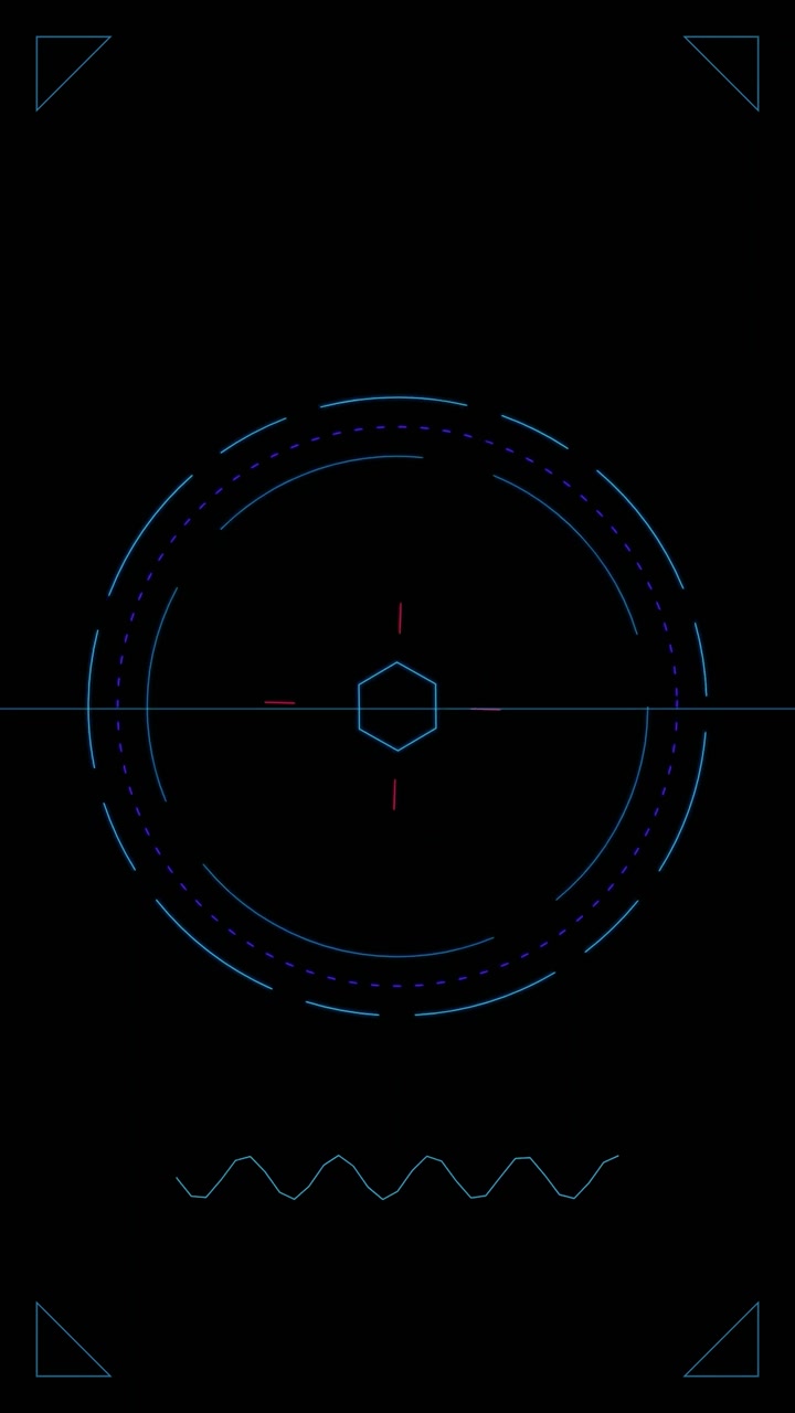 Futuristic Digital HUD Interface with Rotating Circular Elements