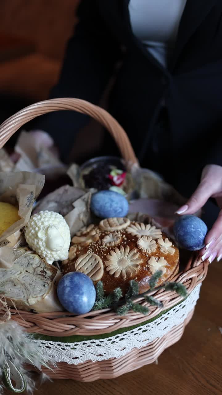 Easter Basket with Traditional Treats