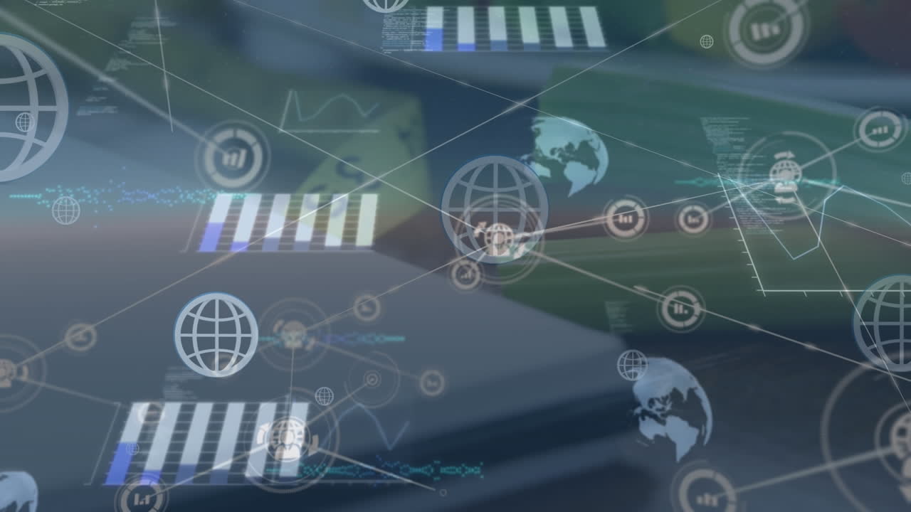 Animation of connections with data processing over food