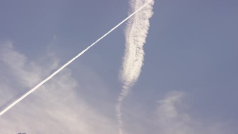 contrails in the sky