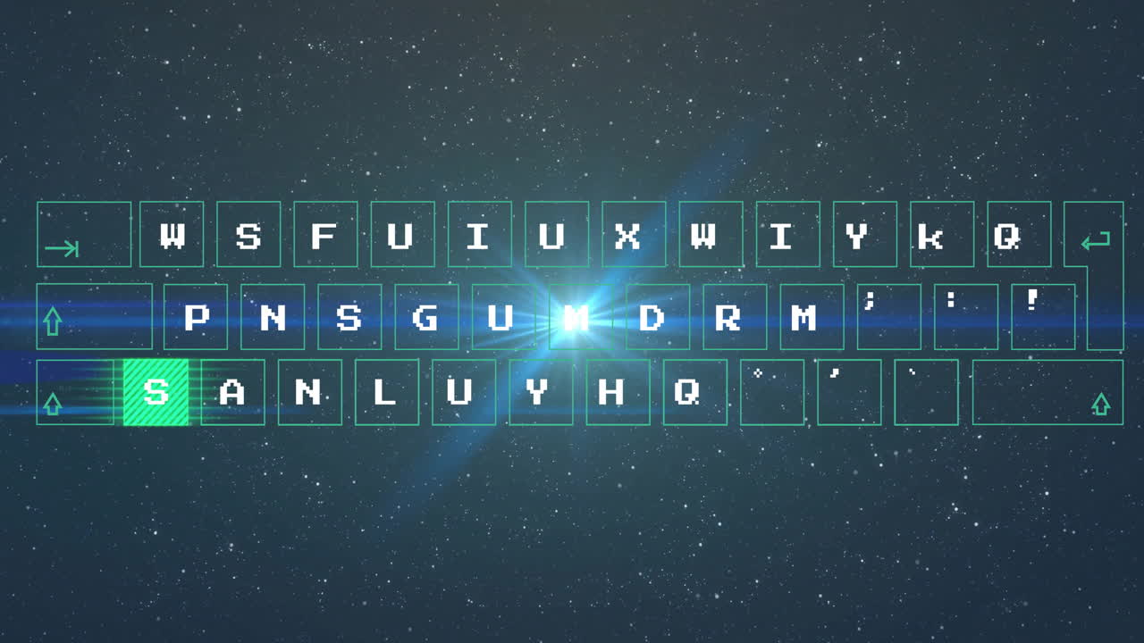 Animation of financial data processing over dark background