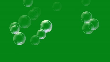 soap bubbles motion graphics with green screen background