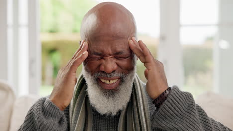 Headache,-senior-man-and-stress-in-home