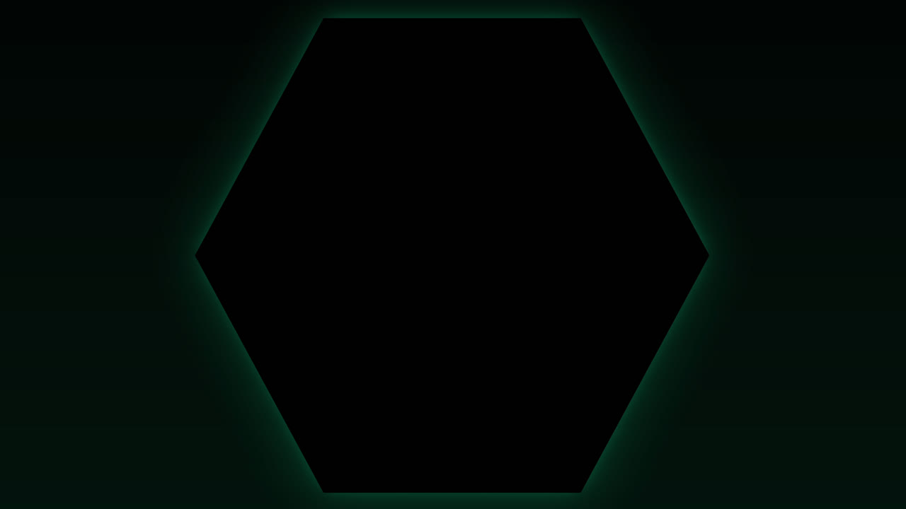 animación de la formación brillante de hexágonos verdes que parpadean en un bucle sin costuras