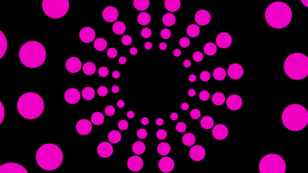 diseño gráfico que gira en el centro y aumenta el tamaño, para cubrir todo el fondo y desaparecer.