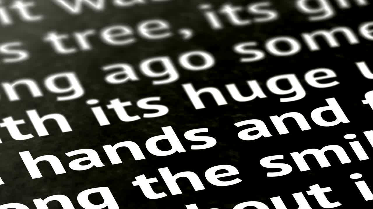 The page of a book. Looping footage has 4K resolution.