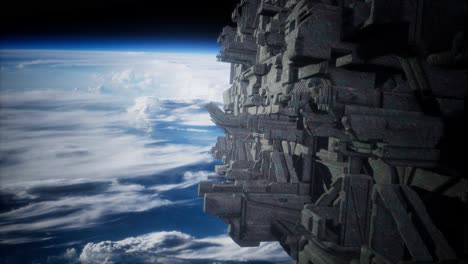 nave espacial con vista al espacio y al planeta tierra
