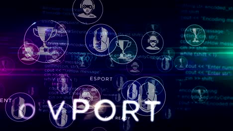 cyber game and esport symbols loop