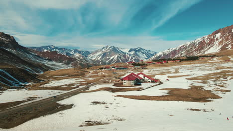 las leñas ski resort on a sunny day with little snow