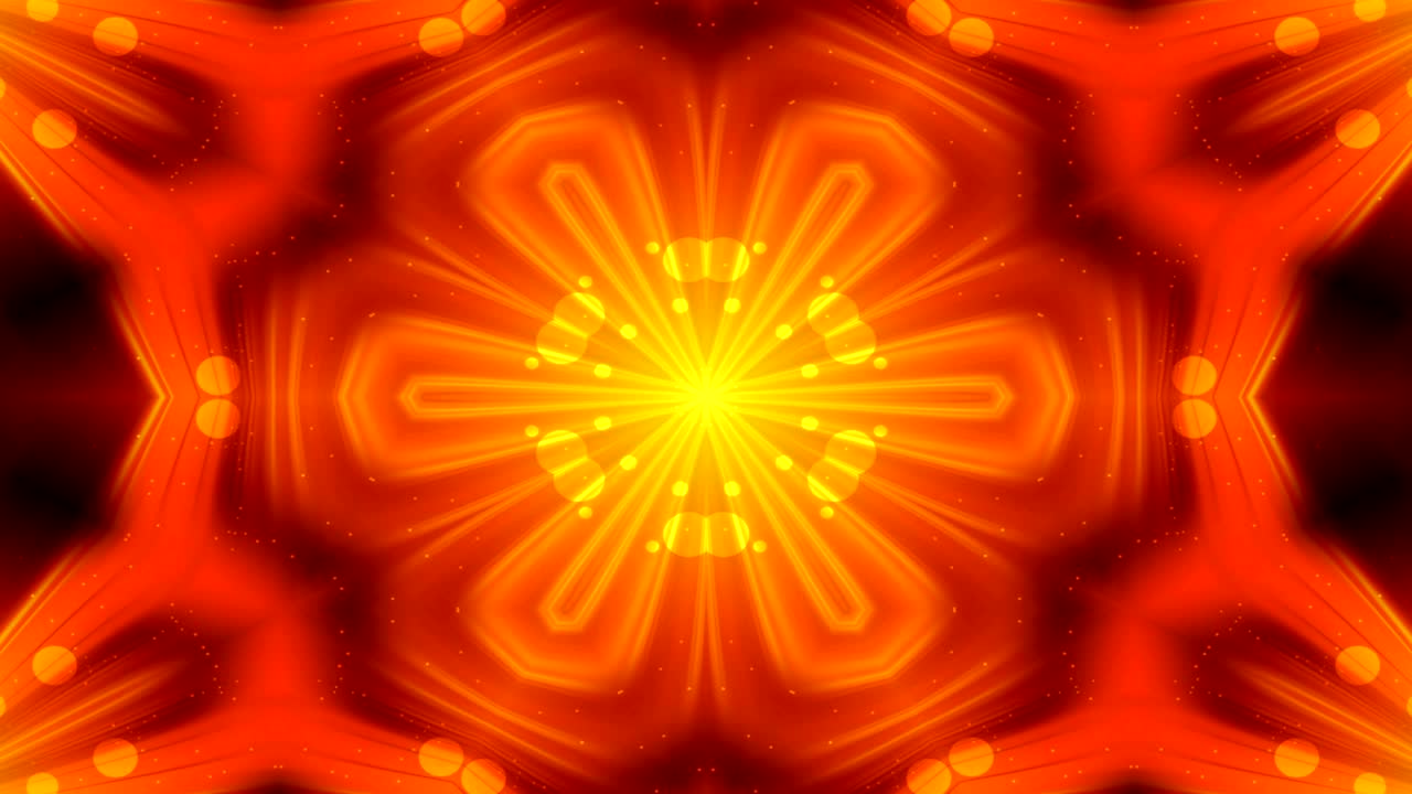 abstracto colorido brillante e hipnótico concepto patrón simétrico ornamental decorativo caleidoscopio movimiento círculo geométrico y formas de estrellas