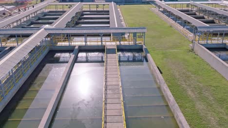 Aerial-view-of-Treatment-Plant-area-during-sunny-day-in-Dominican-Republic-Island