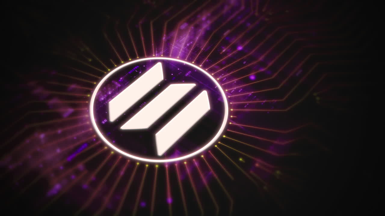 Futuristic digital background highlighting advanced cryptocurrency and encryption technology, featuring blockchain networks and secure cryptographic systems : Solana, SOL