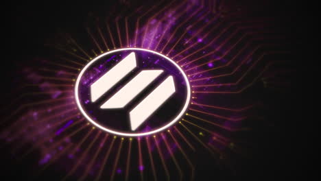 futuristic digital background highlighting advanced cryptocurrency and encryption technology, featuring blockchain networks and secure cryptographic systems : solana, sol