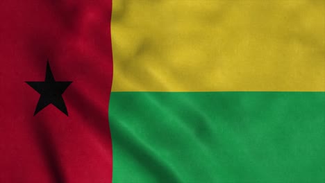 guinea bissau waving flag with cloth texture. 4k
