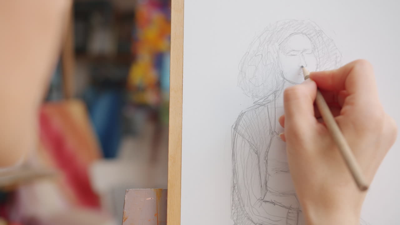 Artist sketching a portrait