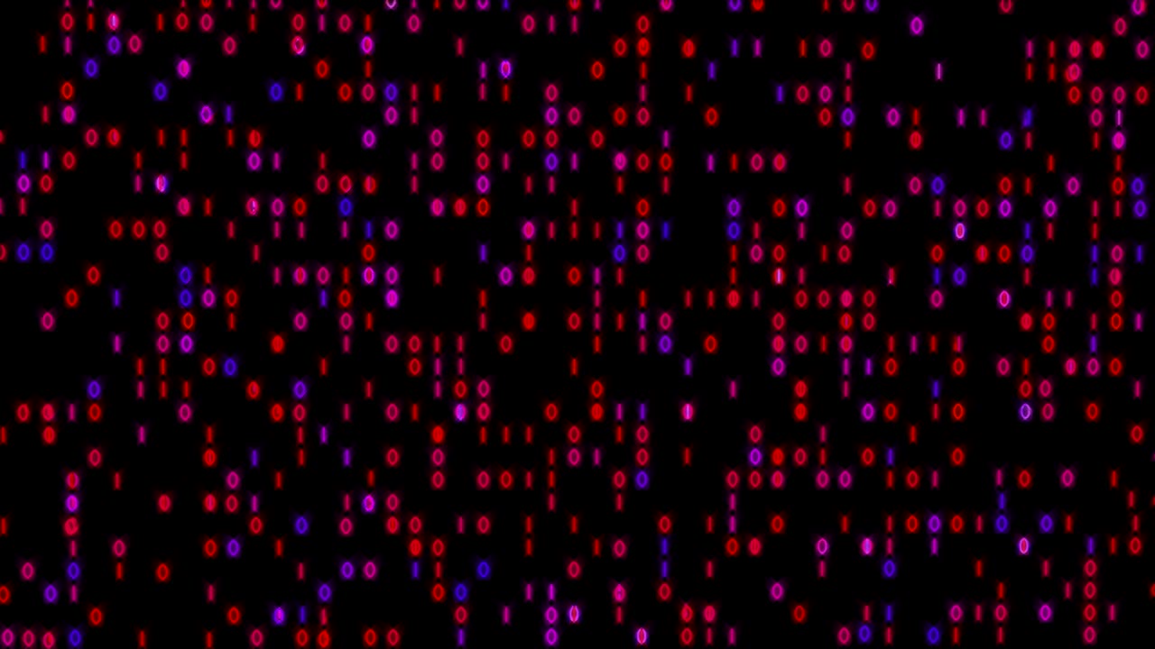 flujo de datos binario brillante 4k