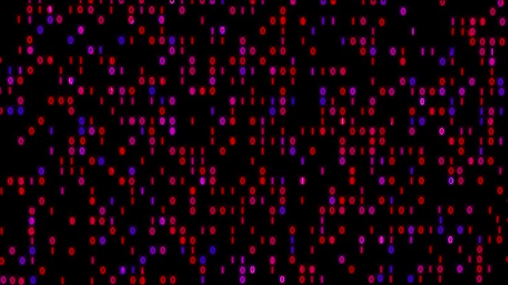 Data Stream Binary Glowing 4K