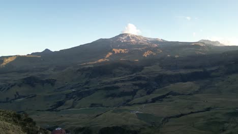 Flying-towards-active-volcano-Nevado-del-Ruiz-in-the-Tolima-department-in-the-Andes-mountains-in-Colombia