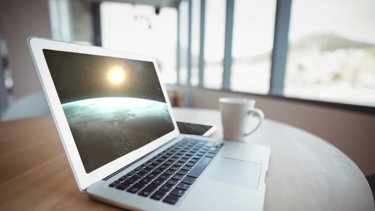 animación de un globo girando en una pantalla de computadora