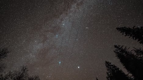 magnificent night sky with milky way and bright stars in a timelapse video