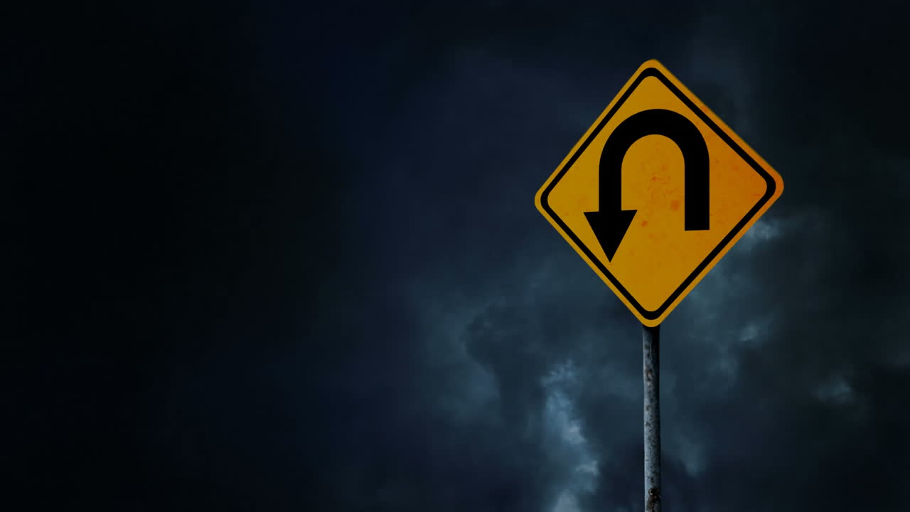 trueno y señal de camino equivocado video