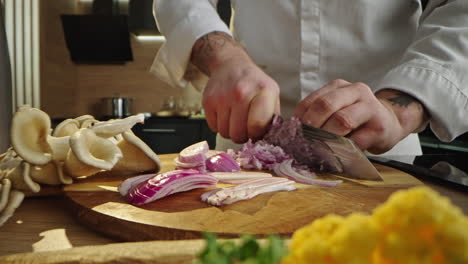 chef preparing vegetables in the kitchen