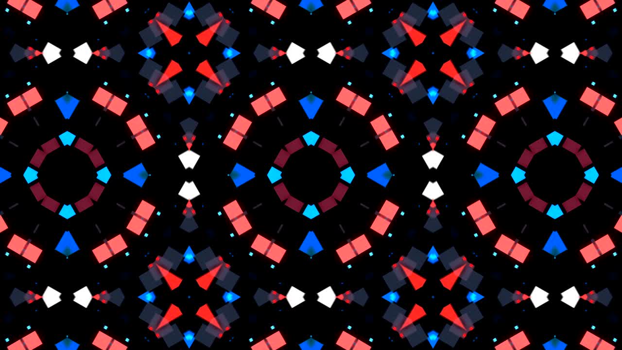 다채로운 칼레이도스코프 비디오 배경. 추상적인 배경