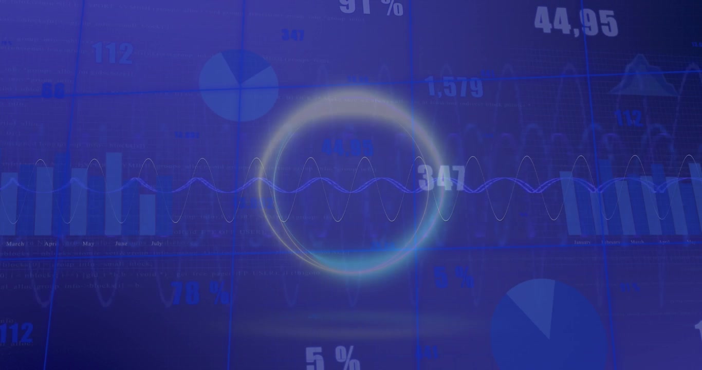 Animation of data processing over shapes