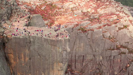 a close up time lapse shot of pulpit rock at lysefjorden