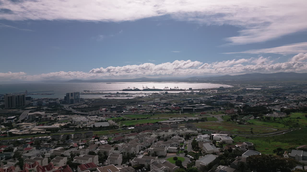 Drone Shot of the Waterfront in Cape Town, South Africa