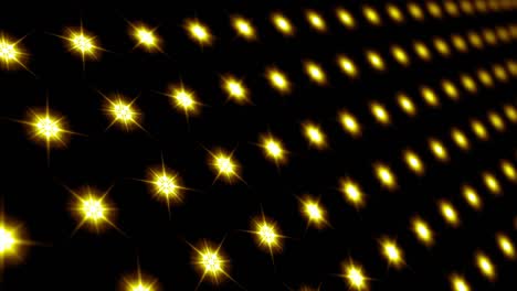 abstracto patrón de mosaico de luz de estrella amarilla led panel gráficos de movimiento. 4k 3d renderización hermoso fondo de luz de adorno brillante con profundidad de campo. animación de bucle escenario fondo visual para la música.