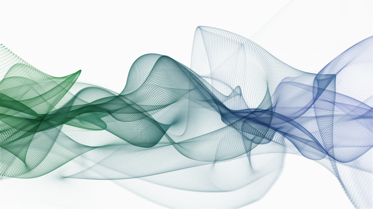 Slow Moving Looped Waving Lines in Green and Blue Colors | Premium ...