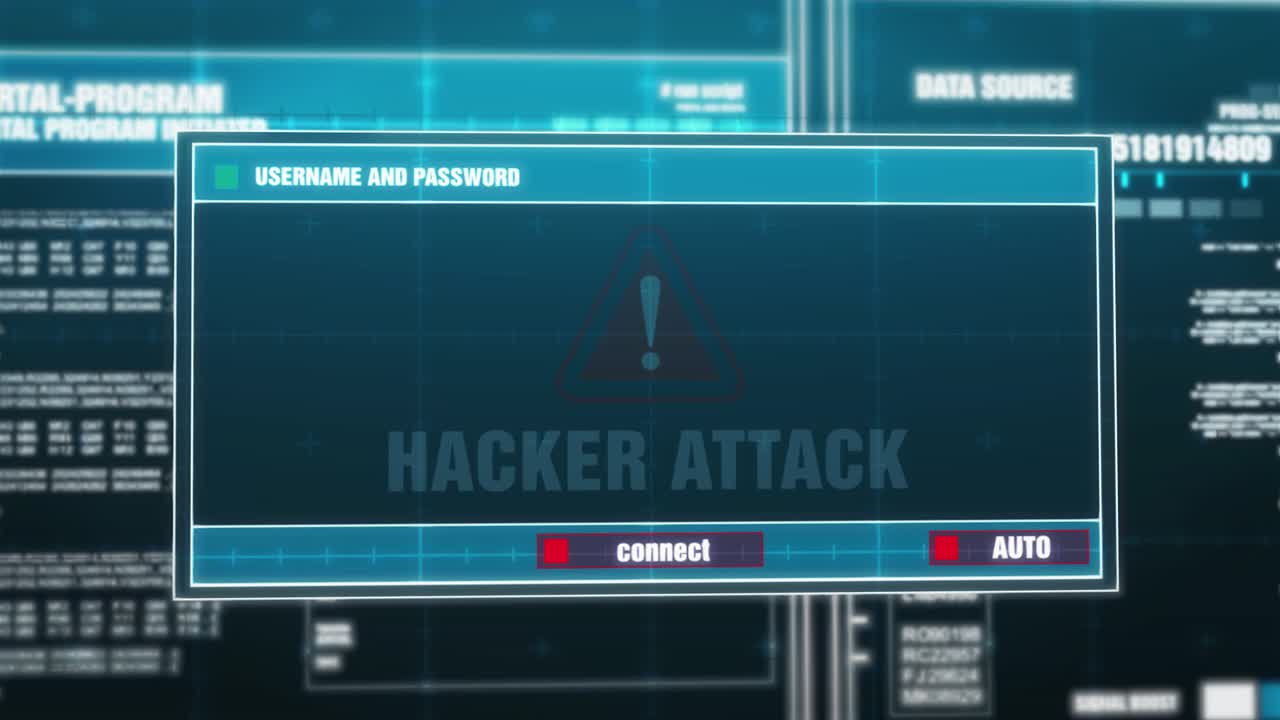 04 hacker attack warning notification generated on digital system security alert error message on