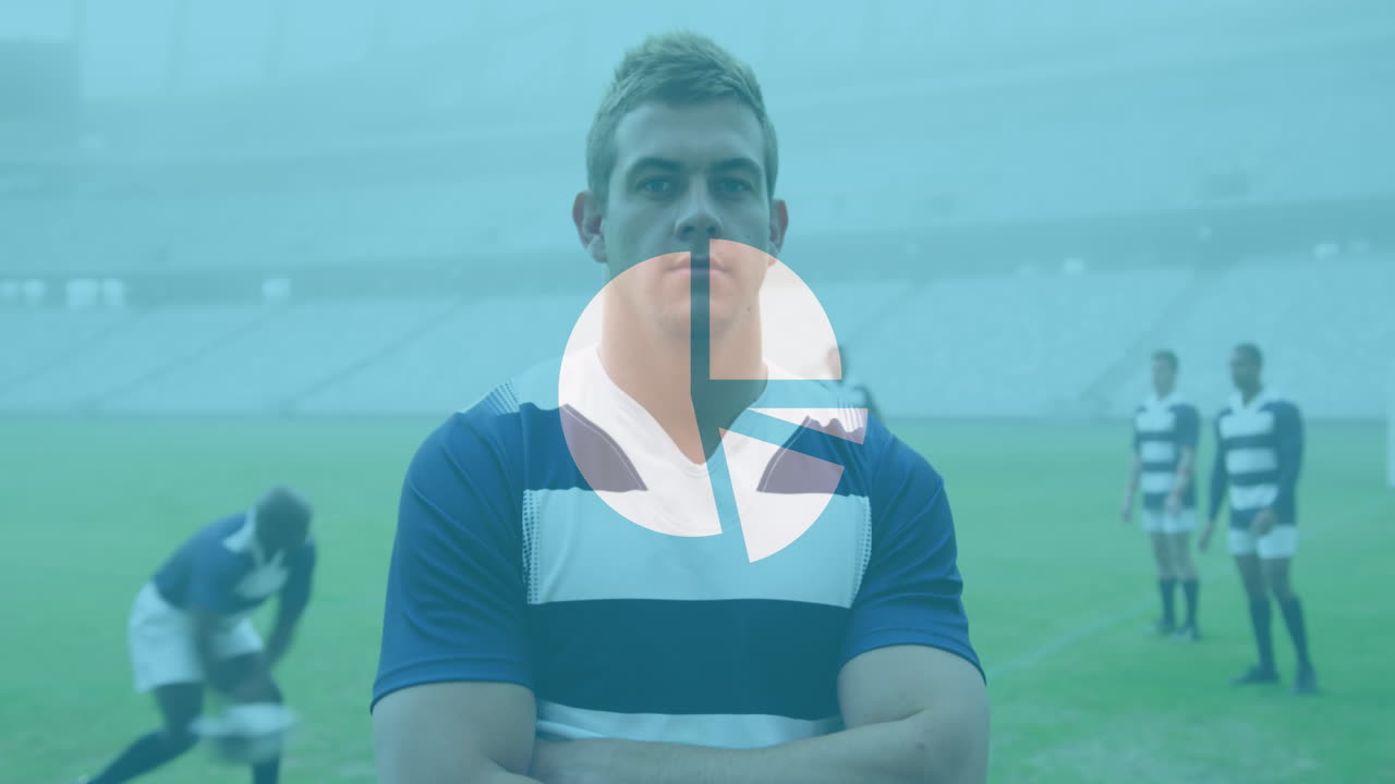 럭비 선수들에 대한 통계의 애니메이션