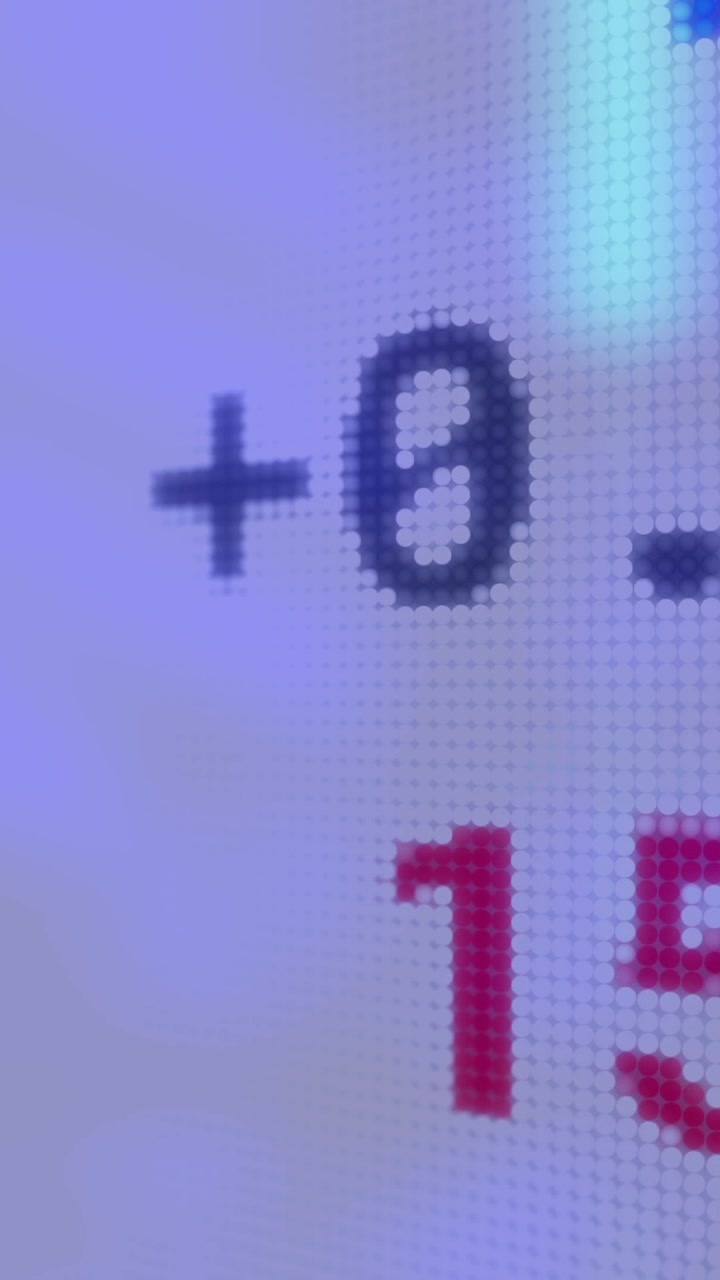 Animation of financial data processing on blue background