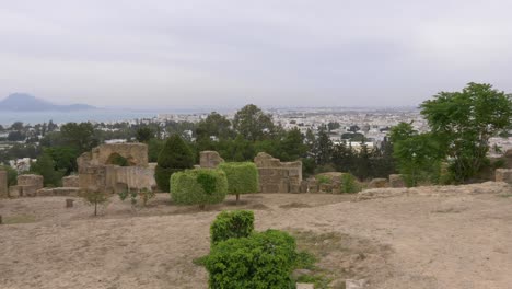 panoramic view from above on modern city and sea in carthage, tunisia