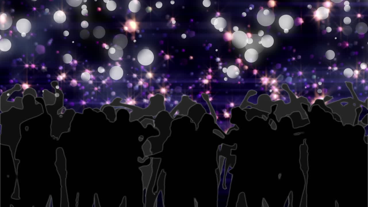 보케 조명과 군중