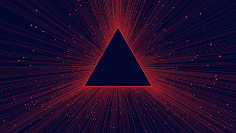 illuminated black and red pyramid with vibrant top light