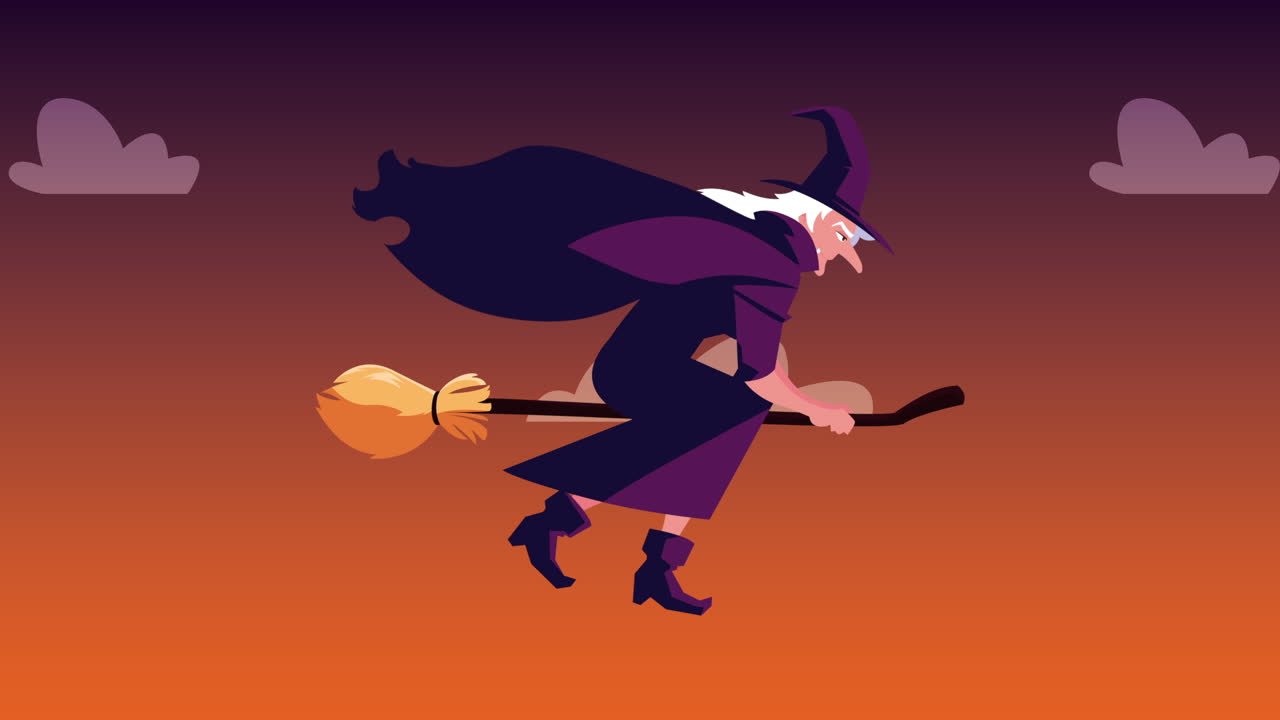 Witch Flying on a Broomstick