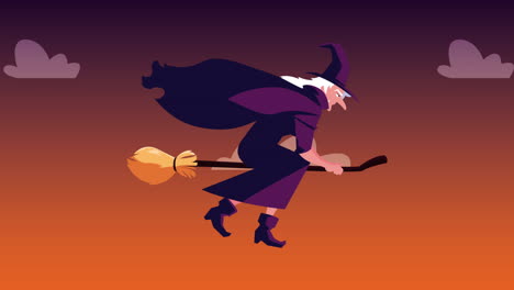 witch flying on a broomstick